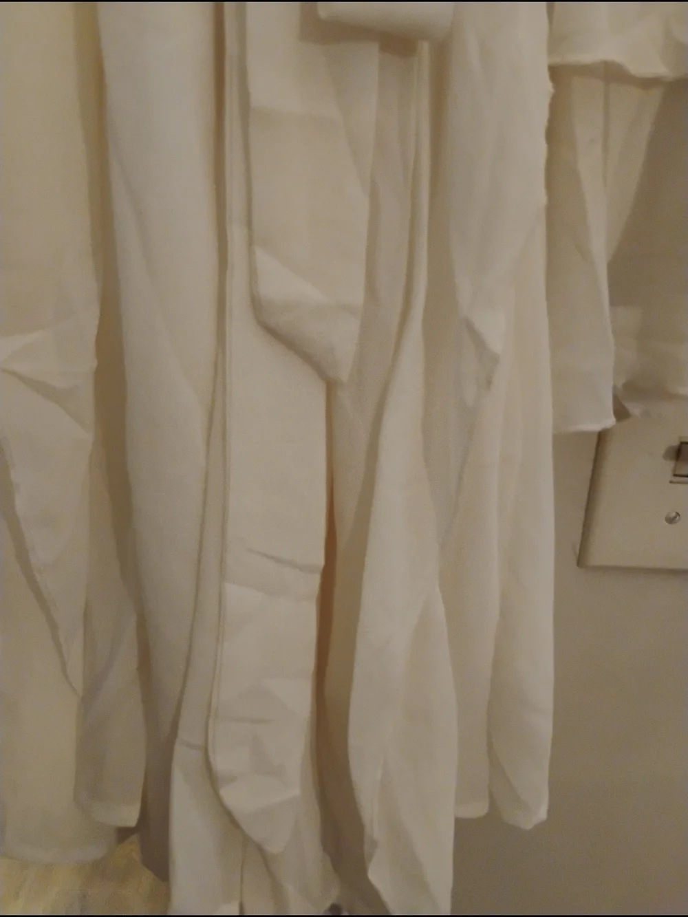 Women's Cream Mini Dress with Ruffle Sleeves NWOT - Picture 8 of 9